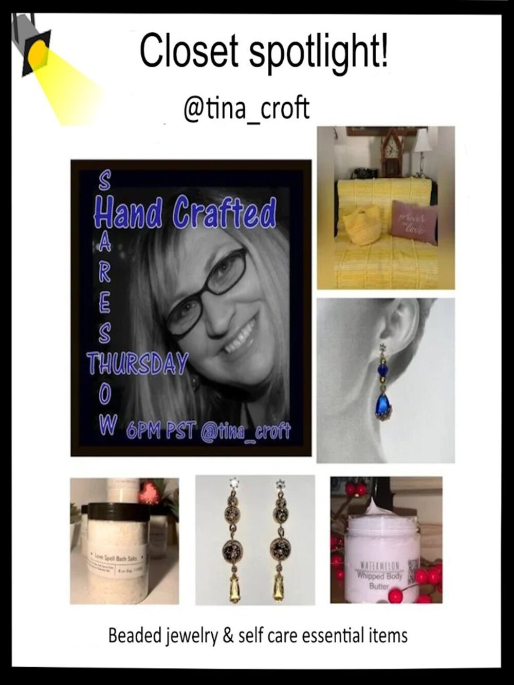 Check out @tina_croft for awesome jewelry and self care spa essenital items